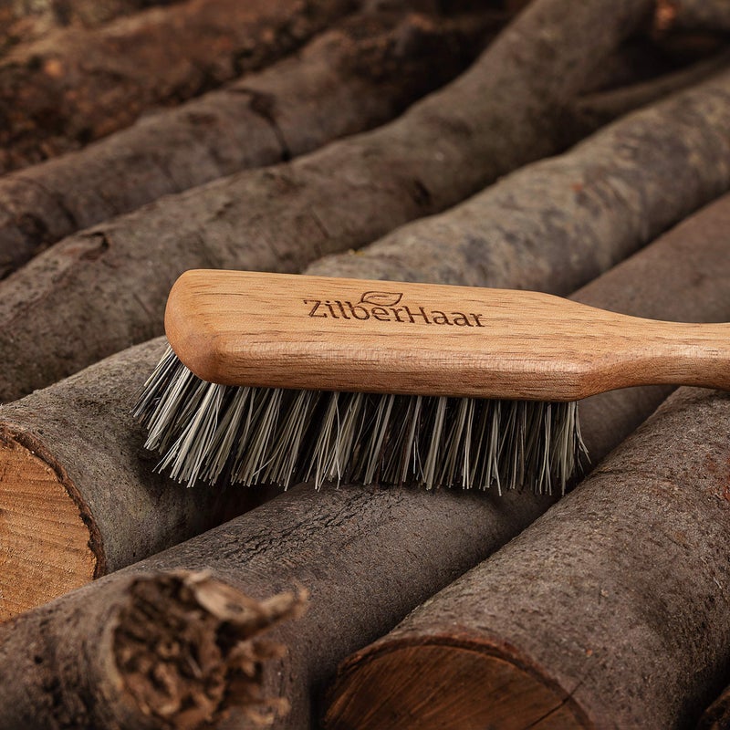 ZilberHaar Vegan Beard Brush - Stiff Bristles - Oiled Walnut and Mexican Tampico bristles - Animal-Free Beard Grooming Product - Made in Europe - Image 3